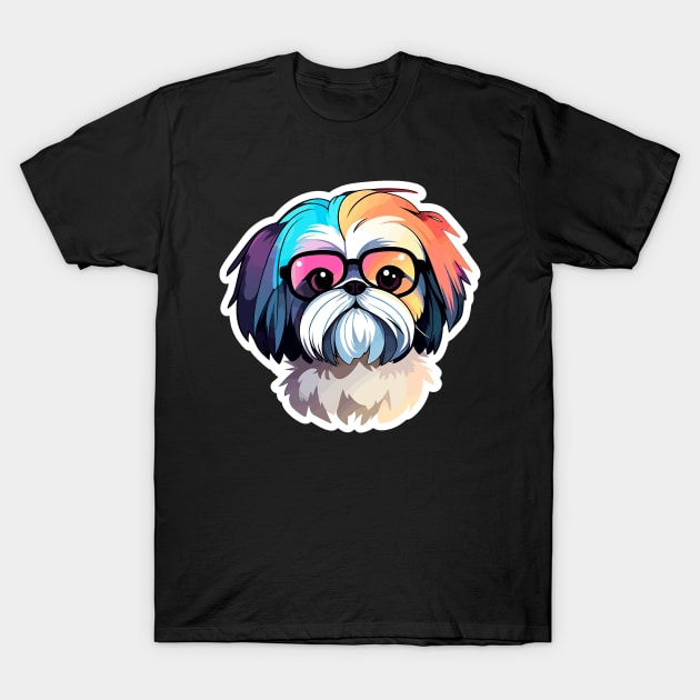 Shih Tzu Dog Illustration T-Shirt by FluffigerSchuh